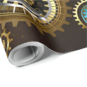 Steampunk Rusty Background met Turquoise Lenses Cadeaupapier (Rol Hoek)