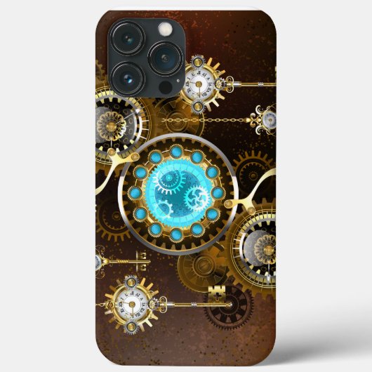 Steampunk Rusty Background met Turquoise Lenses Case-Mate iPhone Case (Achterkant)
