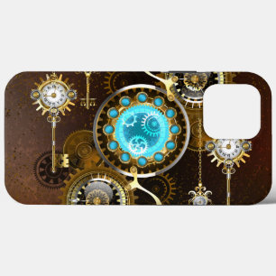 Steampunk Rusty Background met Turquoise Lenses iPhone 13 Pro Max Hoesje