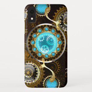 Steampunk Rusty Background met Turquoise Lenses iPhone XR Hoesje