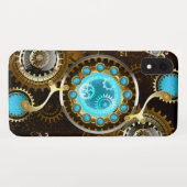 Steampunk Rusty Background met Turquoise Lenses Case-Mate iPhone Case (Achterkant (horizontaal))