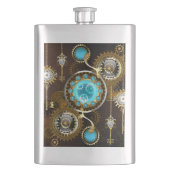 Steampunk Rusty Background met Turquoise Lenses Flacon (Voorkant)