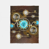 Steampunk Rusty Background met Turquoise Lenses Fleece Deken (Voorkant)