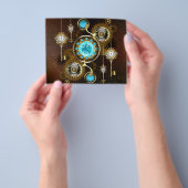 Steampunk Rusty Background met Turquoise Lenses Flyer (Hand)