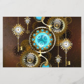Steampunk Rusty Background met Turquoise Lenses Flyer (Voorkant)