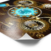 Steampunk Rusty Background met Turquoise Lenses Foto Afdruk (Hoek)