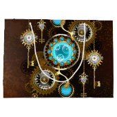 Steampunk Rusty Background met Turquoise Lenses Groot Cadeauzakje (Achterkant)