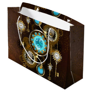 Steampunk Rusty Background met Turquoise Lenses Groot Cadeauzakje