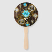 Steampunk Rusty Background met Turquoise Lenses Handwaaier