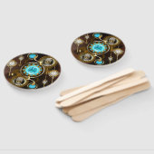 Steampunk Rusty Background met Turquoise Lenses Handwaaier