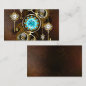 Steampunk Rusty Background met Turquoise Lenses Informatiekaartje (Voorkant / Achterkant)