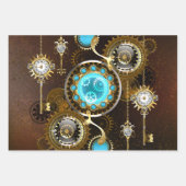 Steampunk Rusty Background met Turquoise Lenses Inpakpapier Vel (Voorkant)