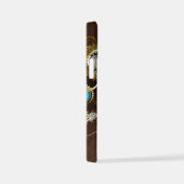 Steampunk Rusty Background met Turquoise Lenses iPhone Hoesje (Rechterkant)