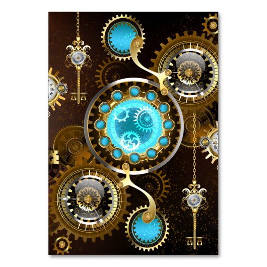 Steampunk Rusty Background met Turquoise Lenses Kaart (Voorkant)