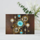 Steampunk Rusty Background met Turquoise Lenses Kaart (Staand voorkant)