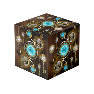 Steampunk Rusty Background met Turquoise Lenses Kubus