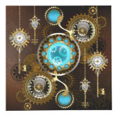 Steampunk Rusty Background met Turquoise Lenses Kubus (Voorkant)