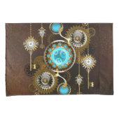Steampunk Rusty Background met Turquoise Lenses Kussensloop (Voorkant-Rechts)
