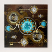 Steampunk Rusty Background met Turquoise Lenses Legpuzzel (Horizontaal)