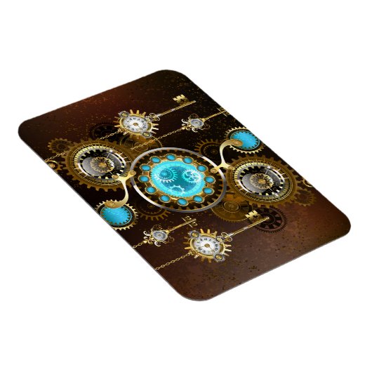 Steampunk Rusty Background met Turquoise Lenses Magneet (Rechterzijde)