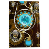 Steampunk Rusty Background met Turquoise Lenses Medium Cadeauzakje (Voorkant)