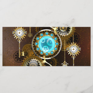 Steampunk Rusty Background met Turquoise Lenses Menu
