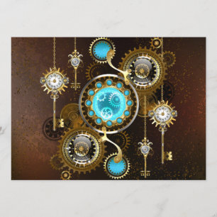 Steampunk Rusty Background met Turquoise Lenses Menu