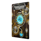 Steampunk Rusty Background met Turquoise Lenses Mini Klembord (Angled2)