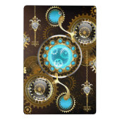 Steampunk Rusty Background met Turquoise Lenses Mini Klembord (Achterkant)