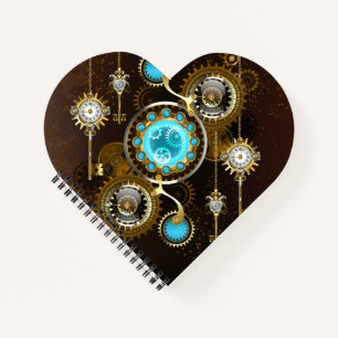 Steampunk Rusty Background met Turquoise Lenses Notitieboek