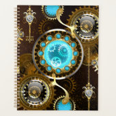 Steampunk Rusty Background met Turquoise Lenses Planner (Voorkant)