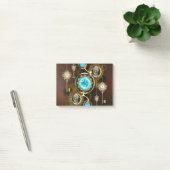 Steampunk Rusty Background met Turquoise Lenses Post-it® Notes (Kantoor)