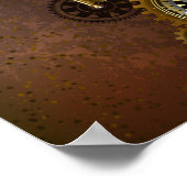 Steampunk Rusty Background met Turquoise Lenses Poster (Hoek)