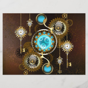Steampunk Rusty Background met Turquoise Lenses Programma
