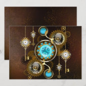 Steampunk Rusty Background met Turquoise Lenses Programma (Voorkant / Achterkant)