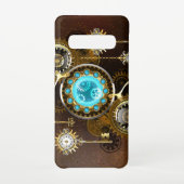 Steampunk Rusty Background met Turquoise Lenses Samsung Galaxy Hoesje (Achterkant)