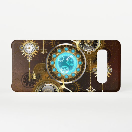 Steampunk Rusty Background met Turquoise Lenses Samsung Galaxy Hoesje (Achterkant horizontaal)
