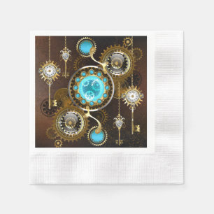 Steampunk Rusty Background met Turquoise Lenses Servet
