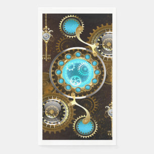 Steampunk Rusty Background met Turquoise Lenses Servet