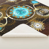 Steampunk Rusty Background met Turquoise Lenses Sherpa Deken (3/4)