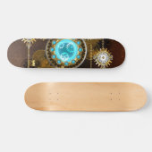 Steampunk Rusty Background met Turquoise Lenses Skateboard (Horizontaal)