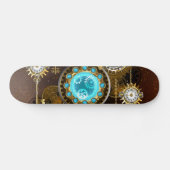 Steampunk Rusty Background met Turquoise Lenses Skateboard (Horizontaal)