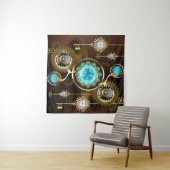 Steampunk Rusty Background met Turquoise Lenses Wandkleed (In Situ (horizontaal))
