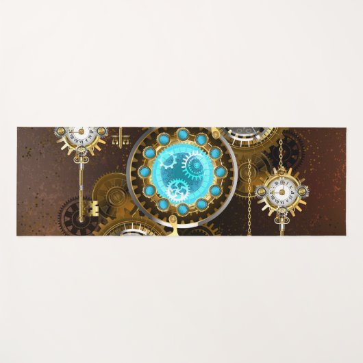 Steampunk Rusty Background met Turquoise Lenses Yogamat (Voorkant (horizontaal))
