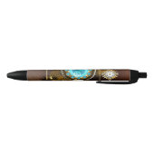 Steampunk Rusty Background met Turquoise Lenses Zwarte Inkt Pen (Bodem)
