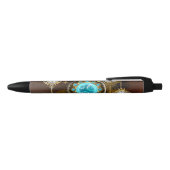 Steampunk Rusty Background met Turquoise Lenses Zwarte Inkt Pen (Bovenkant)