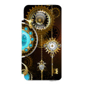 Steampunk Rusty Background with Turquoise Lenses Incipio iPhone Portemonnee Hoesje (Voorkant Agenda)