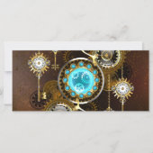 Steampunk Rusty Background with Turquoise Lenses Kaart (Voorkant)