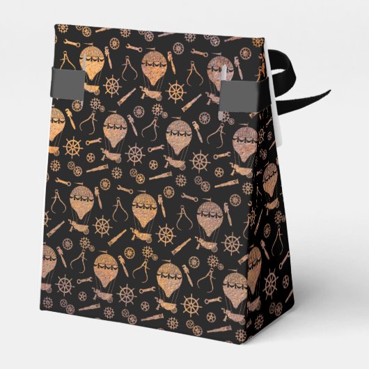 Steampunk Rusty Balloons Aangepast monogram Bedankdoosjes (Achterkant)