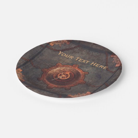 Steampunk Rusty Clock  Papieren Bordje (Gekanteld)